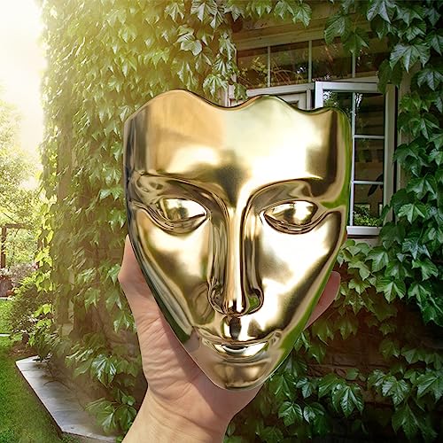 Face Vase,Ceramic Female Form Vase,Modern Sculpture Planter Pot,Human Face Dried Flower Shaped Vase,Wall Hanging Plant Pot for Home Decor Centerpieces, Office or Outdoor Hanging Decor Gold - color: Gold