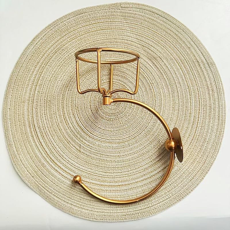 Gold Towel Holder with Elegent Candle Holder, for Bathroom Wall, Towel Hook Tower Ring,Vintage,Elegant for Home