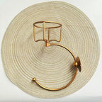 Gold Towel Holder with Elegent Candle Holder, for Bathroom Wall, Towel Hook Tower Ring,Vintage,Elegant for Home
