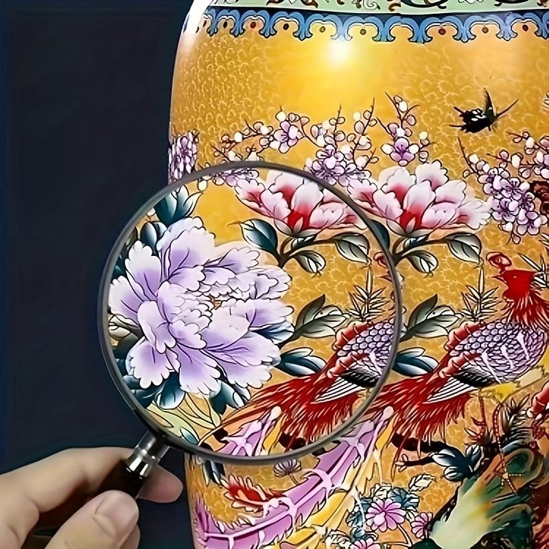 14" Jingdezhen Large Fishtail Ceramic Vase Golden Handmade Home Decorative Vase, Modern Luxury Accent for Living Room, Wedding, or Gift. Elegant Floral Arrangement Centerpiece. (G) - color: G